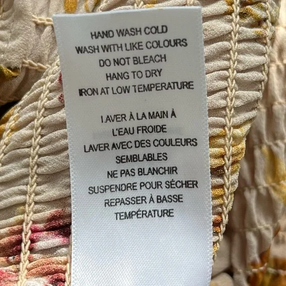 CLEO-Floral Smocked Blouse | Long Sleeve Sheer Boho Top | Size Small - Picture 13 of 14